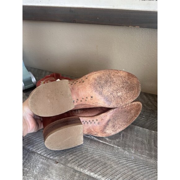 Lucchese 2000 Womens Western Cowgirl Leather Boots Brown Rust T5163HD SZ 7.5 B - Picture 5 of 5